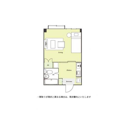 ユニオンマンスリー津田沼１　203　1K・シングル☆人気の角部屋♪安心のモニター付きインターフォン完備♪快適なソファ付き♪の間取り図