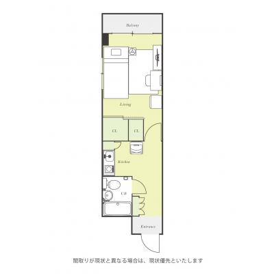 ユニオンマンスリー北柏駅前１　507　1K・シングル☆安心のモニター付きインターフォン♪女性におすすめのドレッサー付き♪の間取り図