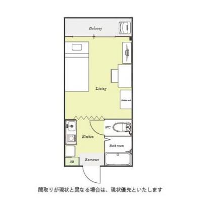 ●2026年4月19日から入居可●ユニオンマンスリー京王稲田堤セレーノ１　206　1R・シングル☆人気のバストイレ別♪デスク＆チェア付きのお部屋♪■新宿や明大前まで乗換なしの間取り図