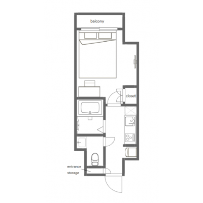 巣鴨駅から徒歩3分／入居最大3人／浴室乾燥機完備／Wi-Fi無料／ブリリアントMK-III 502の間取り図