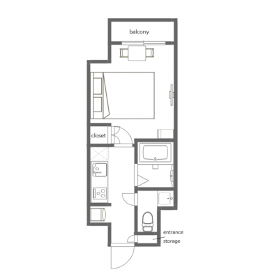 〈防音室〉〈駅チカ〉〈ネット無料〉山手線沿線で都内アクセス便利!ゆったりダブルでのんびり過ごせる🎵MK-Ⅲ601の間取り図