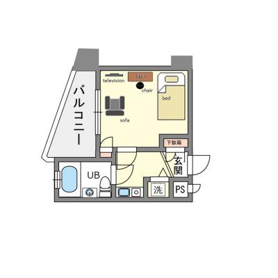 ダイナコート博多　Ｃ　　　　🚭禁煙　　　【法人契約】の間取り図