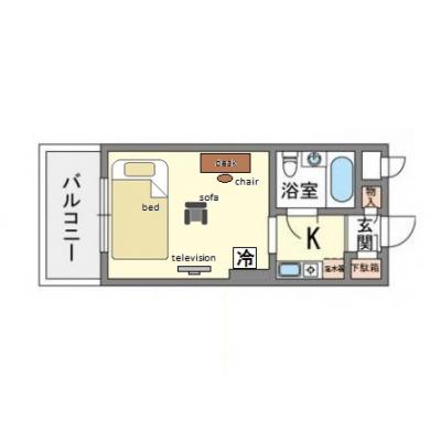 ダイナコート博多駅南　A　　　🚭禁煙　の間取り図