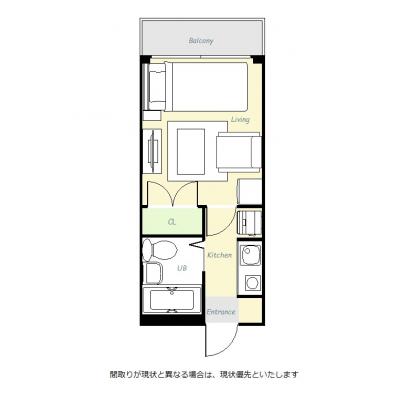 ユニオンマンスリー恋ヶ窪１　302　1K・シングル・くつろぎstyle☆快適なソファ付き♪■西武国分寺線「恋ヶ窪駅」徒歩3分の間取り図