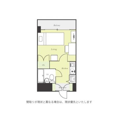 ユニオンマンスリー南行徳２　215　1K・シングル☆安心の建物オートロック/物件近くにスーパーやコンビニがあり便利の間取り図