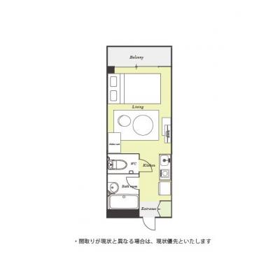ユニオンマンスリー立川２　216　1R・セミダブル☆1棟複数室ありで法人もまとめて入居可♪人気のバストイレ別♪商業施設複数ありの間取り図