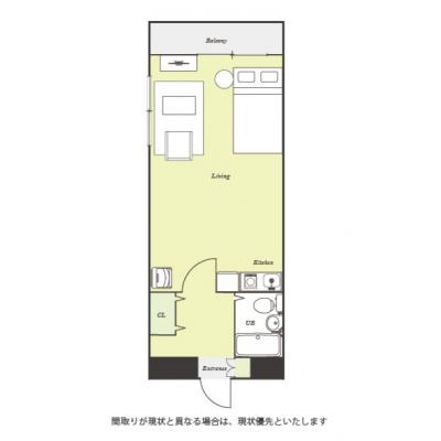 ●2026年5月6日から入居可●ユニオンマンスリー蕨１　311　1R・セミダブル☆インターネット固定回線(有線)無料の部屋◆モニター付きインターフォンやオートロック付きの間取り図