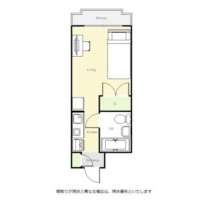 ユニオンマンスリー川崎１　408　1R・シングル☆東京・秋葉原・横浜まで乗換なし/ショッピングモール「LA　CITTADELA」もすぐ近くの間取り図