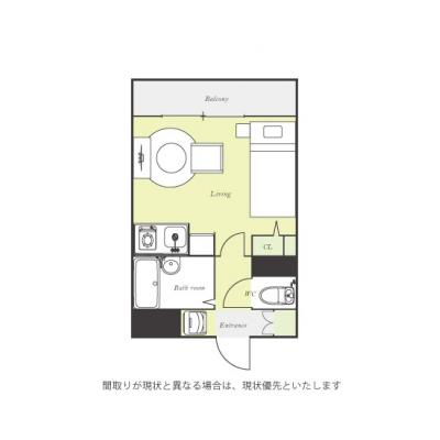 ユニオンマンスリー浦安駅前１　403　1R・シングル☆◆インターネット固定回線（Wi-Fi）無料の部屋◆人気のバストイレ別♪の間取り図