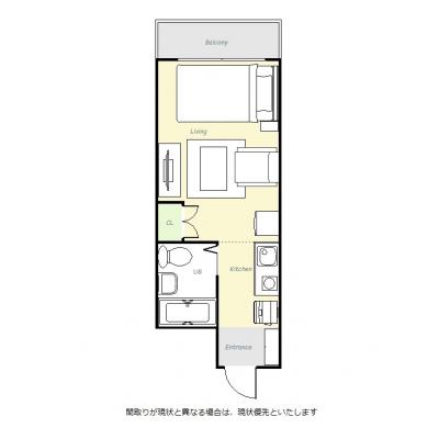 ユニオンマンスリー西八王子駅前１　306　1R・セミダブル・くつろぎstyle☆快適なソファ付き♪安心の室内洗濯機♪の間取り図