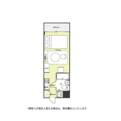 ユニオンマンスリー東村山１　106　1R・セミダブル☆安心の室内洗濯機♪■駅前に「イトーヨーカドー　東村山店」などスーパー複数ありの間取り図