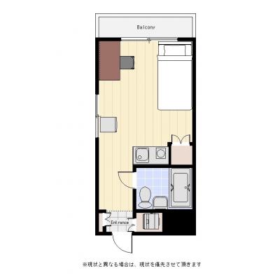 ユニオンマンスリー船橋３　606　1R・シングル☆２面採光で明るいお部屋♪オートロック完備♪人気のデスク＆チェア付き♪の間取り図