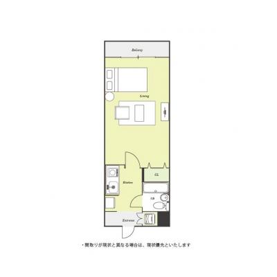 ユニオンマンスリー大和１　204　1K・セミダブル☆相鉄本線・小田急江ノ島線の2路線利用可能。駅前周辺にはスーパー複数ありの間取り図
