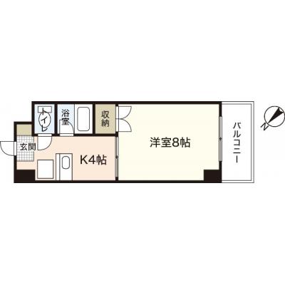 エールマンスリー西原　参番館（2-8)　【★無料WI-FI標準装備（無制限）★、JR下祗園駅、駐車場要相談、駐輪場要相談、南向き、EV】の間取り図
