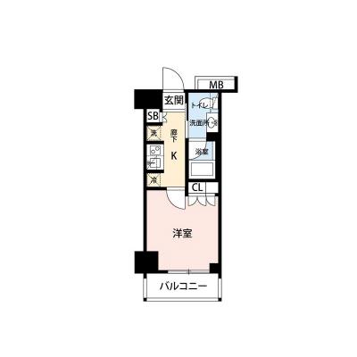 【清掃費11,000円OFF｜1月末までの入居限定🎁】【禁煙🚭/Wi-Fi無料🌐】マイナビSTAYベイサイド勝どき　703の間取り図