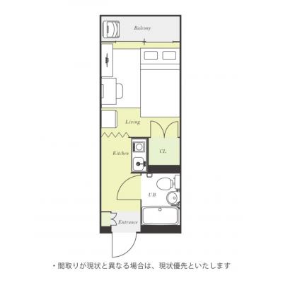 ユニオンマンスリー小手指３　223　1R・セミダブル☆女性におすすめのドレッサー付き♪の間取り図