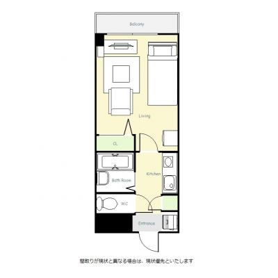 ユニオンマンスリー大宮２　837　1K・シングル・くつろぎstyle☆人気のバストイレ別♪快適なソファ付き♪の間取り図