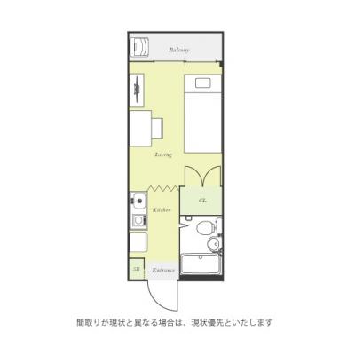 ユニオンマンスリー矢野口４　304　1R・シングル☆人気のデスク＆チェア付き■駅前には深夜まで営業のスーパー有りの間取り図