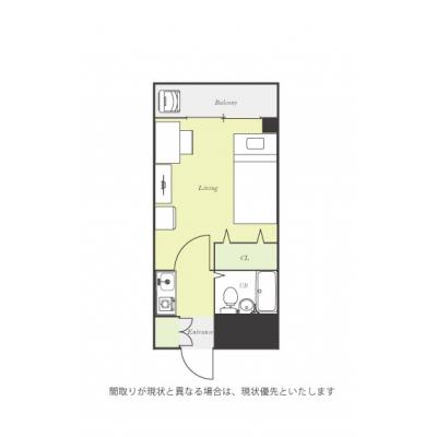 ユニオンマンスリー逗子六浦駅前１　403　1K・シングル☆◆インターネット固定回線（Wi-Fi）無料の部屋◆京急逗子線「六浦駅」徒歩2分の間取り図