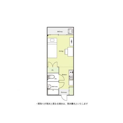ユニオンマンスリー花小金井１　206　1R・シングル☆人気のバストイレ別♪デスク＆チェア付き♪■駅前には24時間営業のスーパー「西友」ありの間取り図