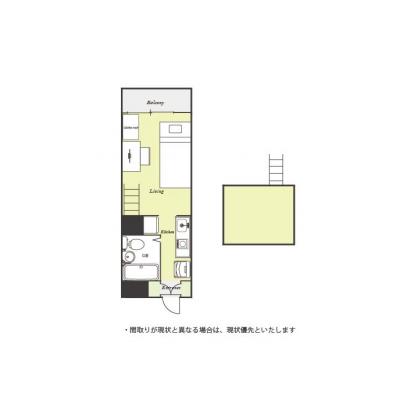 ユニオンマンスリー横浜鶴ヶ峰２　W304　1R・シングル☆ロフト付き♪モニター付きインターフォン完備♪デスク＆チェアのあるお部屋♪の間取り図