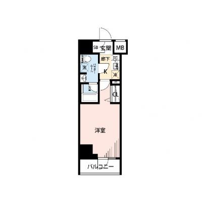 【🎉初期費用オフ｜お得なキャンペーン】【禁煙🚭/Wi-Fi無料🌐】マイナビSTAY深川門前仲町　702の間取り図