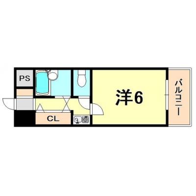 ◆パシオン阪神尼崎２【ネット無料(Wi-Fi対応)🌟敷地内駐車場有り🌟トイレ・風呂別！オートロック・エレベーター有り】の間取り図