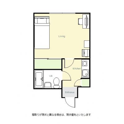 ユニオンマンスリー柏１　310　1R・シングル☆◆インターネット固定回線（有線）無料の部屋◆オートロック完備♪人気のデスク＆チェア付き♪の間取り図