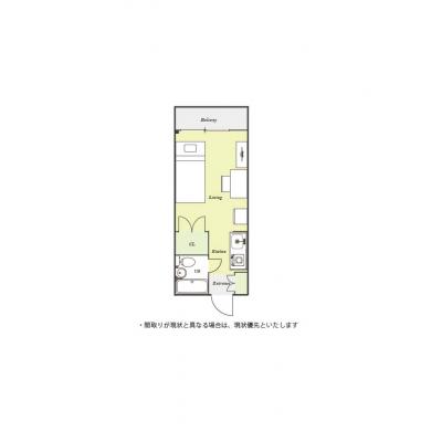 ユニオンマンスリー岩槻１　101　1R・シングル☆人気の角部屋♪デスクとチェア付き♪■物件の近くに「にニトリ」ありの間取り図