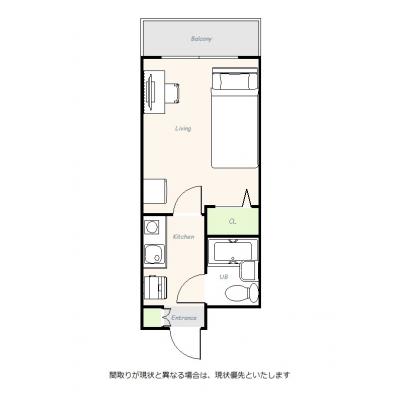 ユニオンマンスリー町田２　406　1K・シングル☆安心のオートロック完備♪人気デスク＆チェア付き♪■スーパー徒歩３分の間取り図