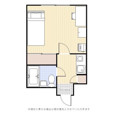 ユニオンマンスリー柏１　305　1R・シングル☆◆インターネット固定回線（有線）無料の部屋◆オートロック完備♪人気のデスク＆チェア付き♪の間取り図
