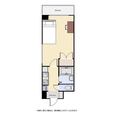 ユニオンマンスリー秋葉原２　301　1K・セミダブルの間取り図
