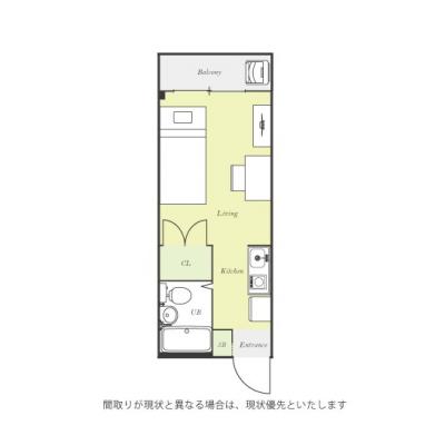 ●2026年6月23日から入居可●ユニオンマンスリー橋本７　317　1R・シングル☆人気のデスク＆チェア付き♪■JR横浜線・相模線「橋本駅」徒歩6分の間取り図