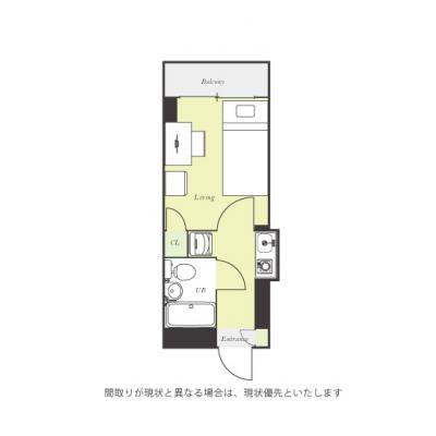 ユニオンマンスリー横浜保土ヶ谷２　405　1R・シングル☆最上階のお部屋♪人気のデスク＆チェア付き♪■駅前には深夜0時まで営業のスーパーありの間取り図