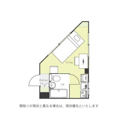 ユニオンマンスリー矢向１　102　1R・シングル☆人気の角部屋＆２面採光♪モニター付きインターフォン完備♪■JR南武線「矢向駅」徒歩5分の間取り図