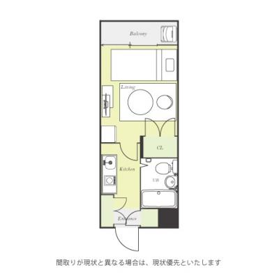 ユニオンマンスリー清瀬１　403　1K・シングル☆西武池袋線「清瀬駅」から徒歩7分、所沢駅や池袋駅までダイレクトアクセスの間取り図