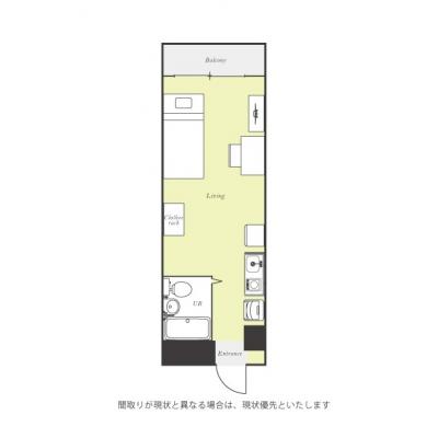 ユニオンマンスリー百合ヶ丘２　208　1R・シングル☆オートロック完備♪デスクとチェア付きのお部屋♪の間取り図