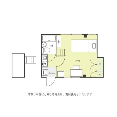ユニオンマンスリー浦安５　107　1K・シングル☆◆インターネット固定回線（有線・Wi-Fi）無料の部屋◆人気のデスク＆チェアのあるお部屋♪の間取り図