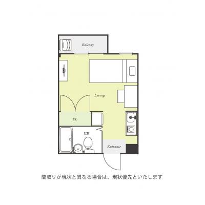 ユニオンマンスリー日野２　207　1R・シングル☆人気のデスク＆チェア付き♪■JR中央線「日野駅」徒歩8分の間取り図