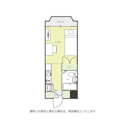 ユニオンマンスリー蕨駅前２　302　1R・シングル☆JR京浜東北線利用で浦和駅や上野駅へ乗換なしの間取り図