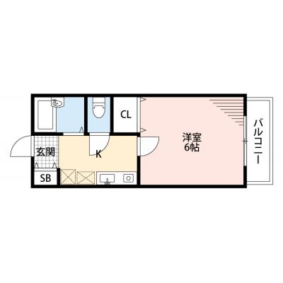 ◆パシオン西宮中央５【ネット無料(Wi-Fi対応)・駅近！徒歩２分！セパレート】の間取り図