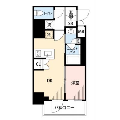 【🎉初期費用オフ｜お得なキャンペーン】【禁煙🚭/Wi-Fi無料🌐】マイナビSTAY森下　201の間取り図
