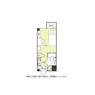 ユニオンマンスリー花小金井２　223　1R・シングル☆オートロック完備♪人気のデスク＆チェア付き♪■西武新宿線「花小金井駅」徒歩7分の間取り図