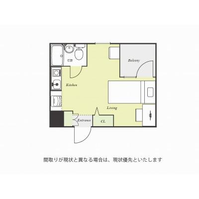 ユニオンマンスリー北池袋ガーデンテラス１　404　1R・シングル☆オートロック＆モニター付きインターフォン完備♪人気のデスク＆チェア付き♪の間取り図