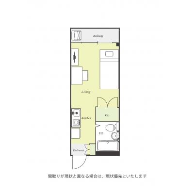 ●2026年4月29日から入居可●ユニオンマンスリー橋本７　403　1R・シングル☆人気のデスク＆チェア付き♪■JR横浜線・相模線「橋本駅」徒歩6分の間取り図