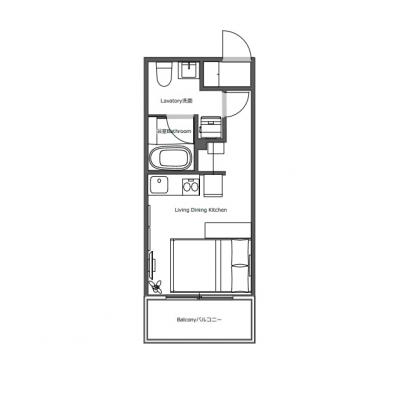 <2022年築>デザイナーズ1K🌹駅チカ/KISETSU大森II203の間取り図