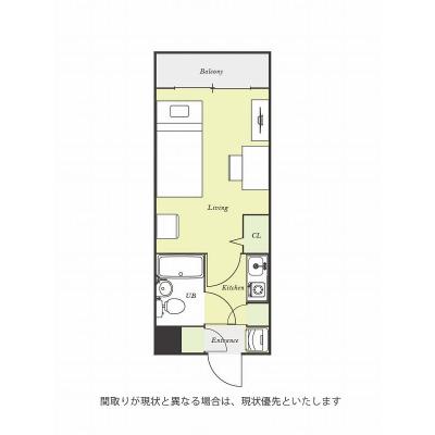 ユニオンマンスリー横浜根岸１　406　1K・シングル☆オートロック＆モニター付きインターフォン完備♪人気のデスク＆チェア付き♪の間取り図