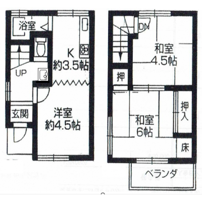 ◆パシオン尼崎ファミリー１【提携駐車場あり・ネット無料(Wi-Fi対応)・ファミリータイプ。最大４名】の間取り図