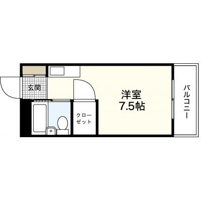 エールマンスリー舟入(9-8）【★無料WI-FI標準装備（無制限）★、ゴミ簡易分別毎日回収、エレベーター、オートロック、リーズナブルタイプ、広島電鉄舟入本町駅徒歩2分】の間取り図