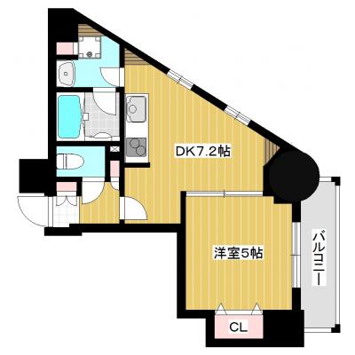 新中野駅３分！オートロック付きRC造マンション！1DKタイプで広々！中野駅も使えてとっても便利！設備充実★ＭＨ新中野Ⅳの間取り図